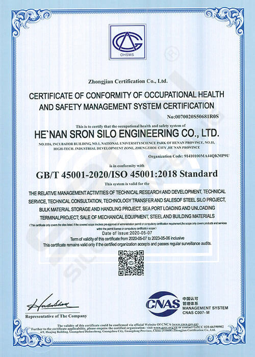 SRON ISO45001 Certification